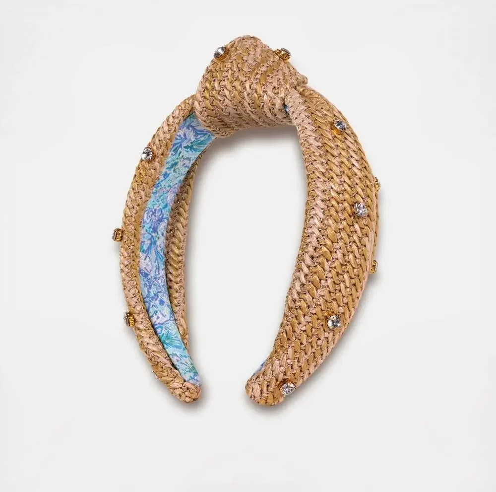 Lilly Pulitizer Soleil It On Me Raffia Knotted Embellished Headband